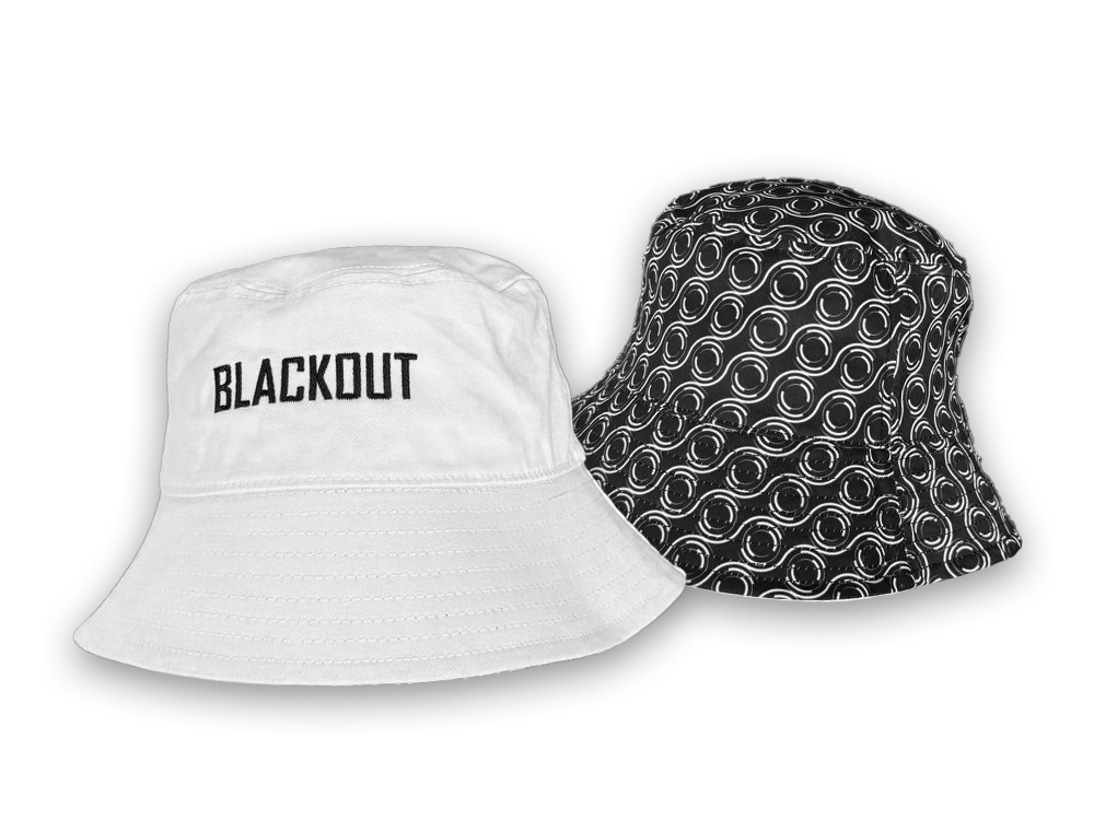 Reversible buckethat White / Allover print