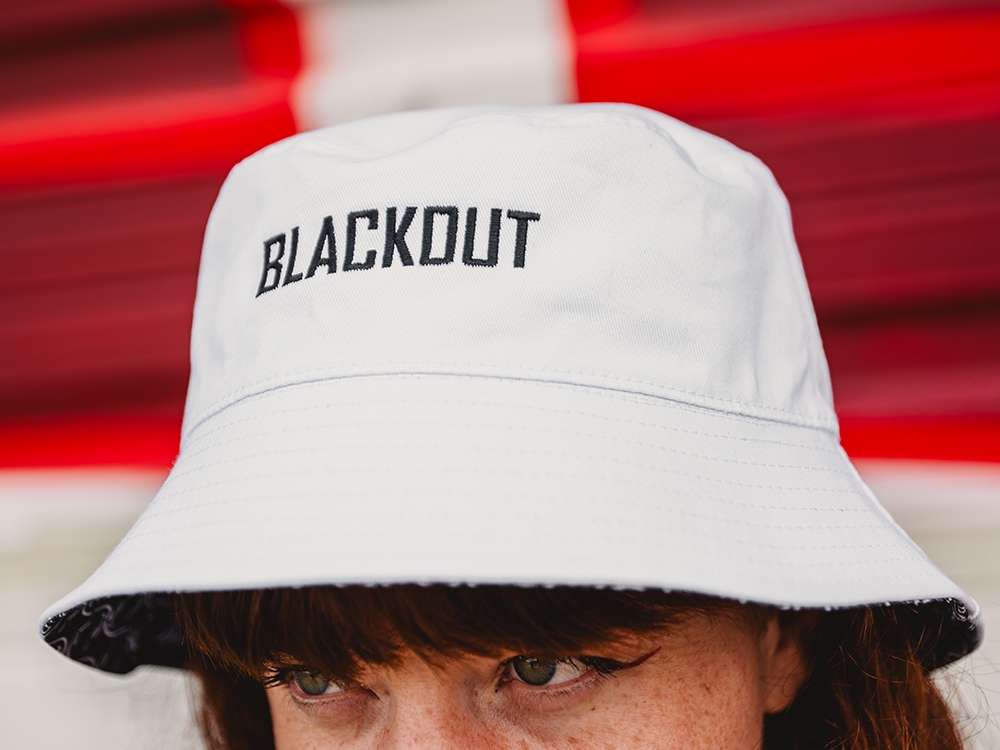 Reversible buckethat White / Allover print