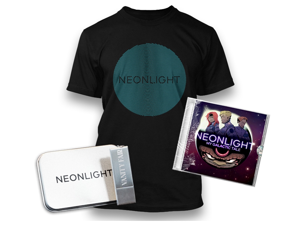 Neonlight Bundle Fingerprint Print T-shirt + USB + CD