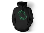 Sweater Black Hoodie - Green Blackout Logo Print