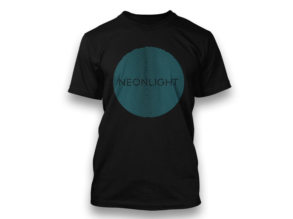 T-Shirt Black - Neonlight - Fingerprint Print