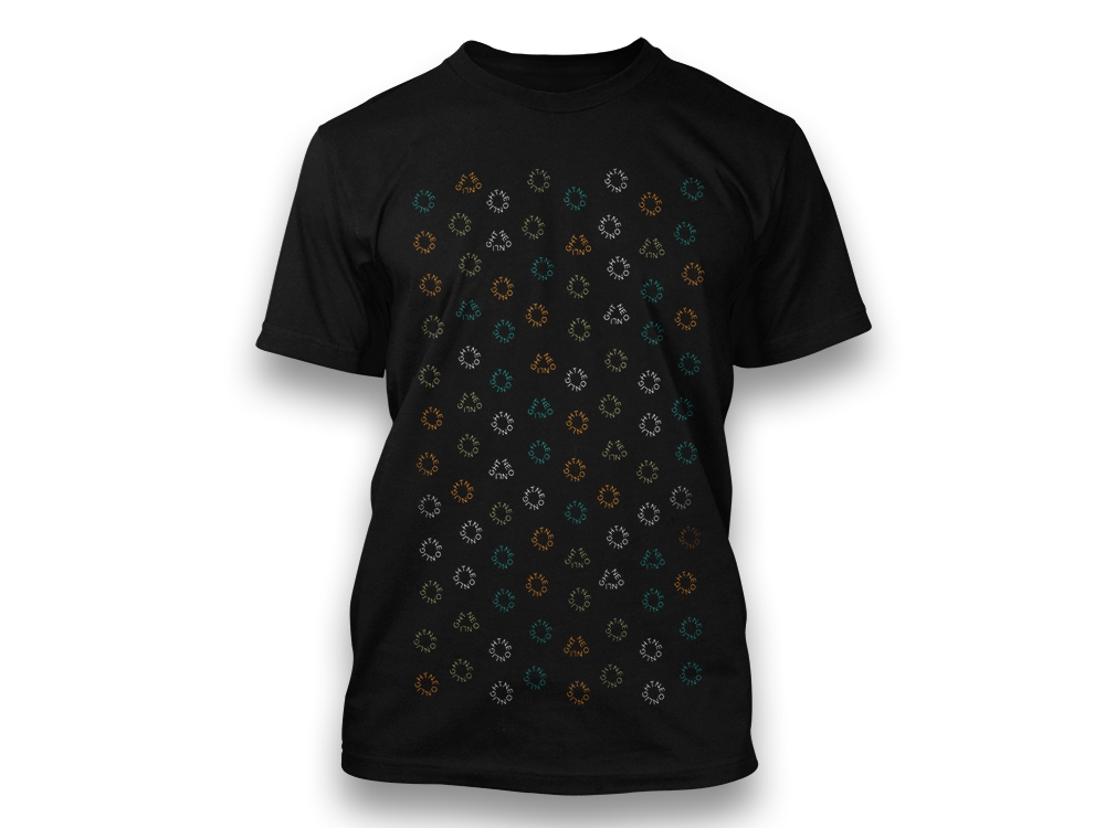 T-Shirt Black - Neonlight - Loop Print