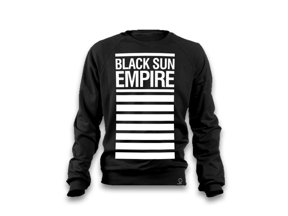 Sweater Black - Black Sun Empire - White Barlogo Print