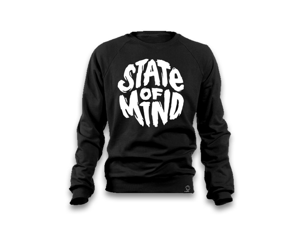 Sweater Black - State of Mind - White Logo Print